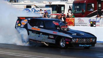 No Joke: Nostalgia Funny Cars Serious Business at March Meet Drag Race